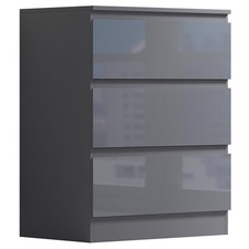 Grey Gloss Front 3 Drawer