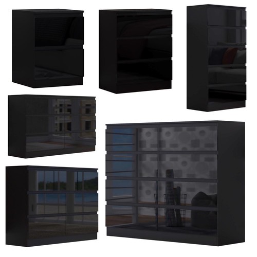 Black gloss front chest - black,