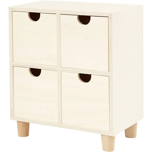 Wooden chest drawers unit - 4,