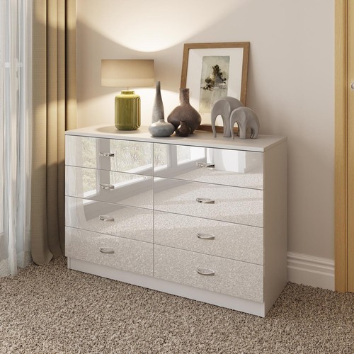 Drawer white gloss chest - 8,