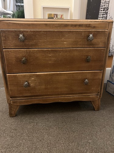 Small oak veneer draw chest - draw,